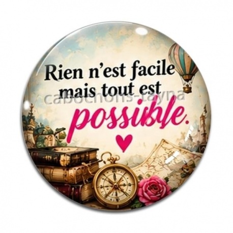 Cabochon Verre - rien n'est facile mais tout est possible