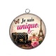 Pendentif Cabochon Argent - je suis unique