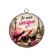 Pendentif Cabochon Argent - je suis unique