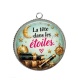 Pendentif Cabochon Argent - la tete dans les etoiles