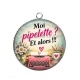 Pendentif Cabochon Argent - moi pipelette et alors