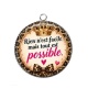 Pendentif Cabochon Argent - rien n'est facile mais tout est possible