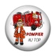 Cabochon Résine - pompier au top