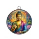 Pendentif Cabochon Argent - bouddha méditation
