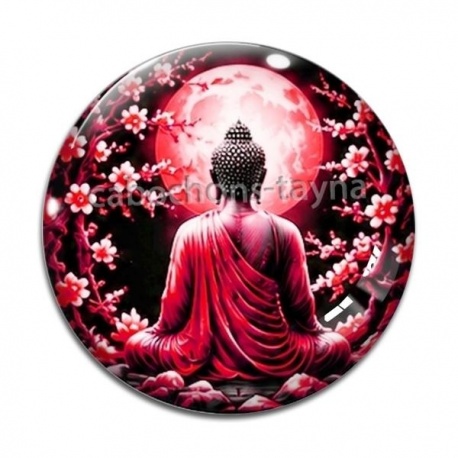 Cabochon Verre - bouddha méditation