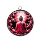 Pendentif Cabochon Argent - bouddha méditation