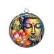 Pendentif Cabochon Argent - bouddha méditation