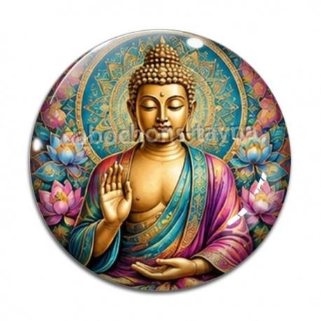 Cabochon Verre - bouddha méditation
