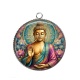 Pendentif Cabochon Argent - bouddha méditation