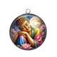 Pendentif Cabochon Argent - méditation