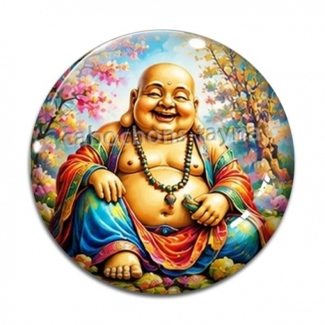 Cabochon Verre - bouddha rieur