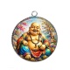 Pendentif Cabochon Argent - bouddha rieur