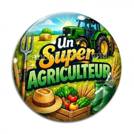 Cabochon Verre - un super agriculteur
