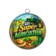 Pendentif Cabochon Argent - un super agriculteur