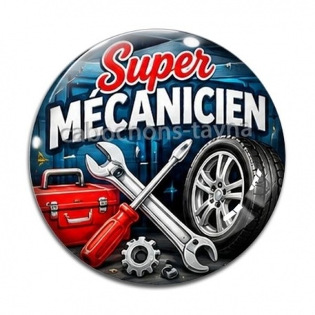 Cabochon Verre - super mecanicien