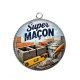 Pendentif Cabochon Argent - super maçon