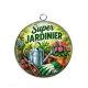 Pendentif Cabochon Argent - super jardinier