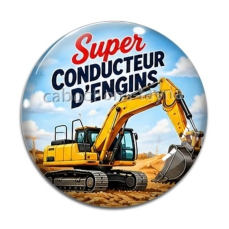 Cabochon Verre - super conducteur d'engins