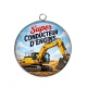 Pendentif Cabochon Argent - super conducteur d'engins