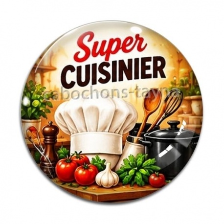 Cabochon Verre - super cuisinier