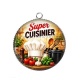 Pendentif Cabochon Argent - super cuisinier