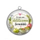 Pendentif Cabochon Argent - je suis une diététicienne formidable