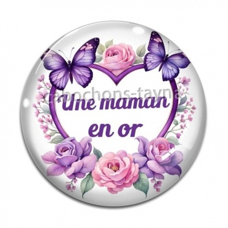 Cabochon Verre - une maman en or