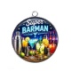 Pendentif Cabochon Argent - super barman