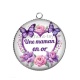 Pendentif Cabochon Argent - une maman en or