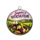 Pendentif Cabochon Argent - super viticulteur