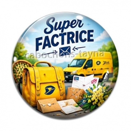 Cabochon Verre - super factrice
