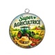 Pendentif Cabochon Argent - super agricultrice