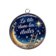 Pendentif Cabochon Argent - la tête dans les étoiles