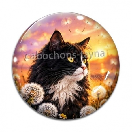 Cabochon Verre - chat