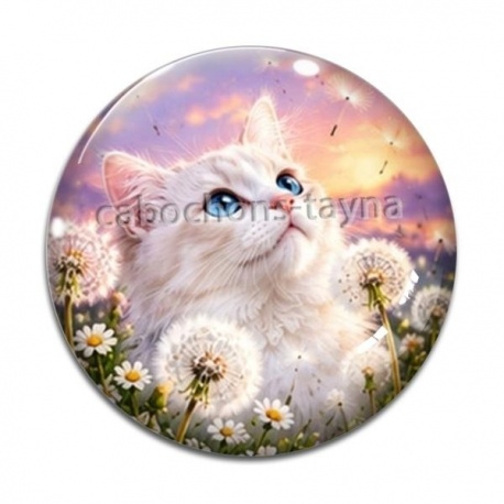 Cabochon Verre - chat