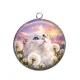 Pendentif Cabochon Argent - chat