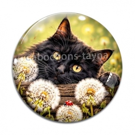 Cabochon Verre - chat