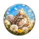 Cabochon Verre - chaton fleur