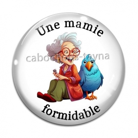 Cabochon Verre - une mamie formidable