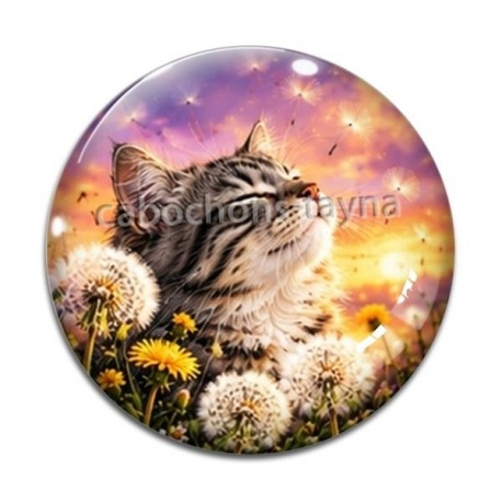 Cabochon Verre - chat