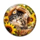 Cabochon Verre - chaton tournesol