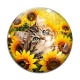 Cabochon Verre - chaton tournesol