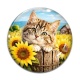 Cabochon Verre - chaton tournesol