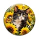 Cabochon Verre - chat tournesol