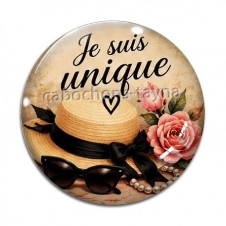 Cabochon Verre - je suis unique