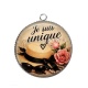 Pendentif Cabochon Argent - je suis unique