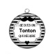 Pendentif Cabochon Argent - je suis un tonton qui déchire