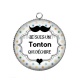 Pendentif Cabochon Argent - je suis un tonton qui déchire