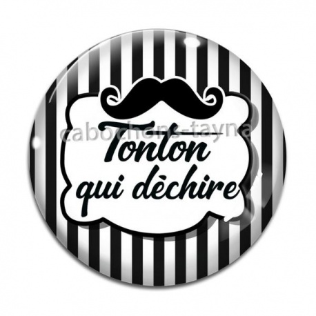 Cabochon Verre - tonton qui déchire