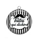 Pendentif Cabochon Argent - tonton qui déchire